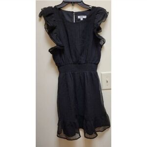 BB Dakota By Steve Madden Black Flutter Sleeve Dress Size Medium